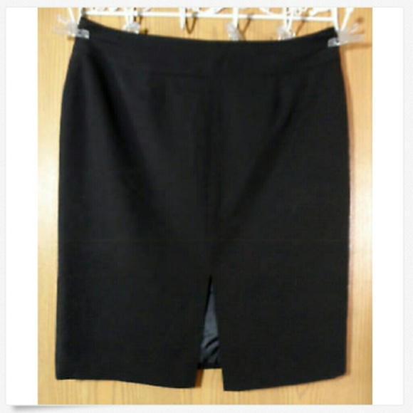WORTHINGTON Pencil Skirt 16 Black stretch w/ slit - Picture 2 of 4